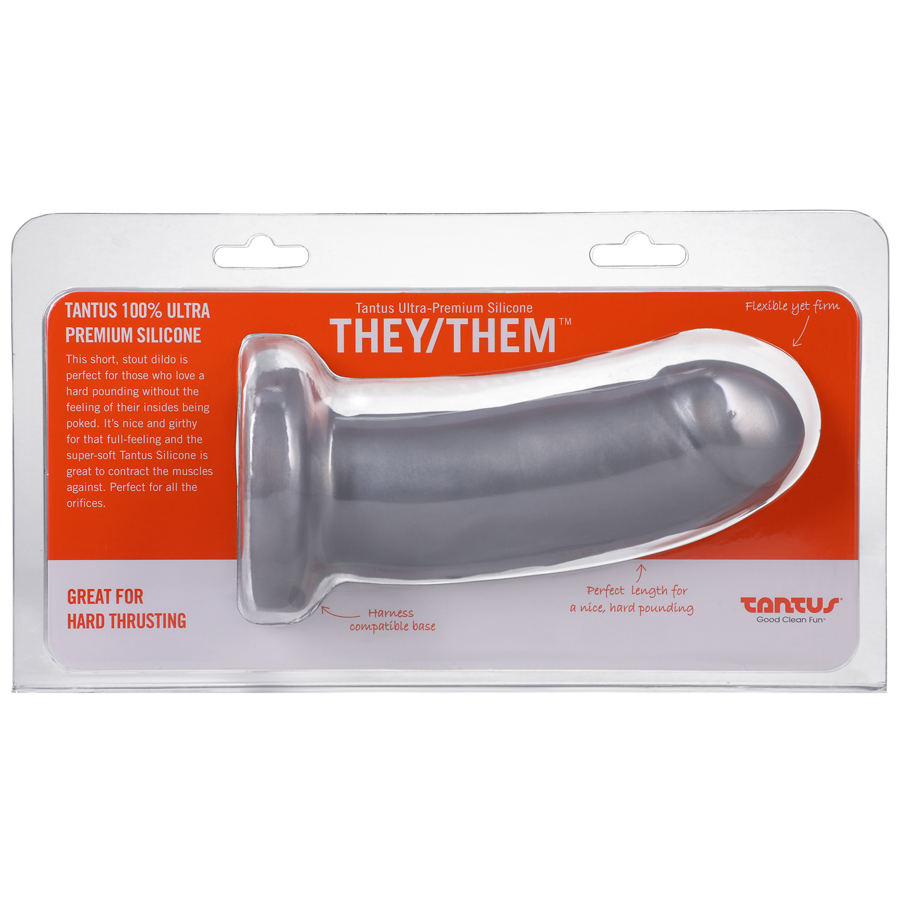 They/Them  Super Soft Silicone Dildo Silver