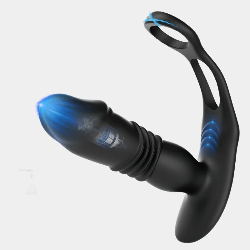 VibeThrust Duo – 3 Thrusting & 12 Vibrating Cock Ring Prostate Massager - SizzleFox