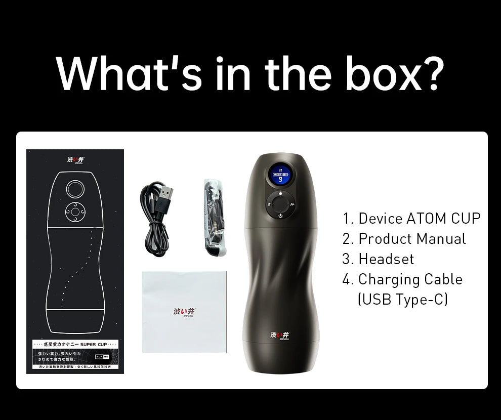 ATOM – Electric Sucking & Vibration Masturbator with Realistic Texture and Automatic Heating - SizzleFox