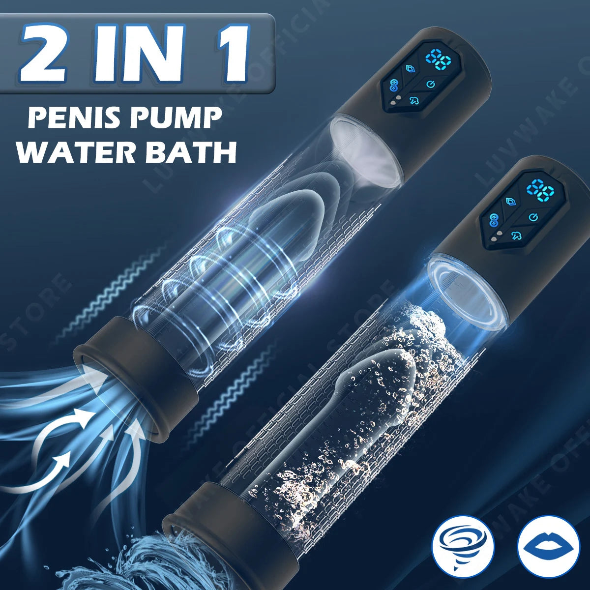 Waterproof Electric Penis Pump – 4 Suction Levels with 2 Silicone Sleeves for Enlargement - SizzleFox