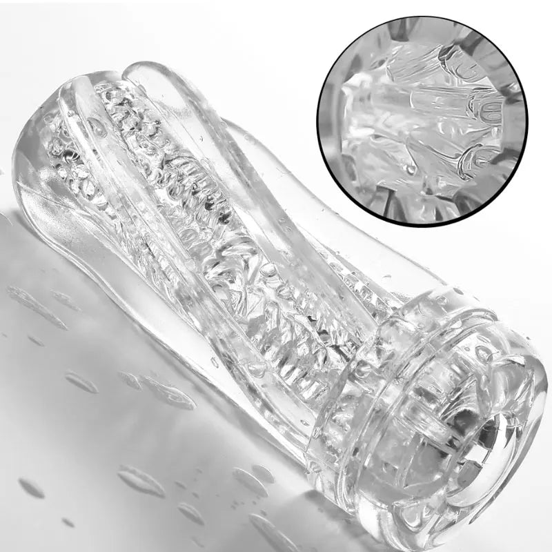 ClearPulse – Transparent Male Masturbator Cup with Soft Vagina for Endurance Training - SizzleFox