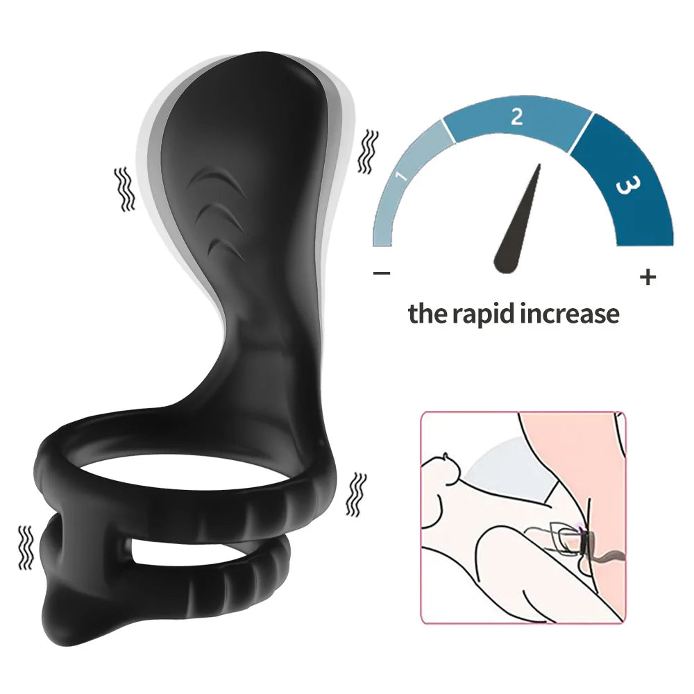 DuoPulse – Vibrating Silicone Penis Ring with 10 Intense Vibration Modes - SizzleFox