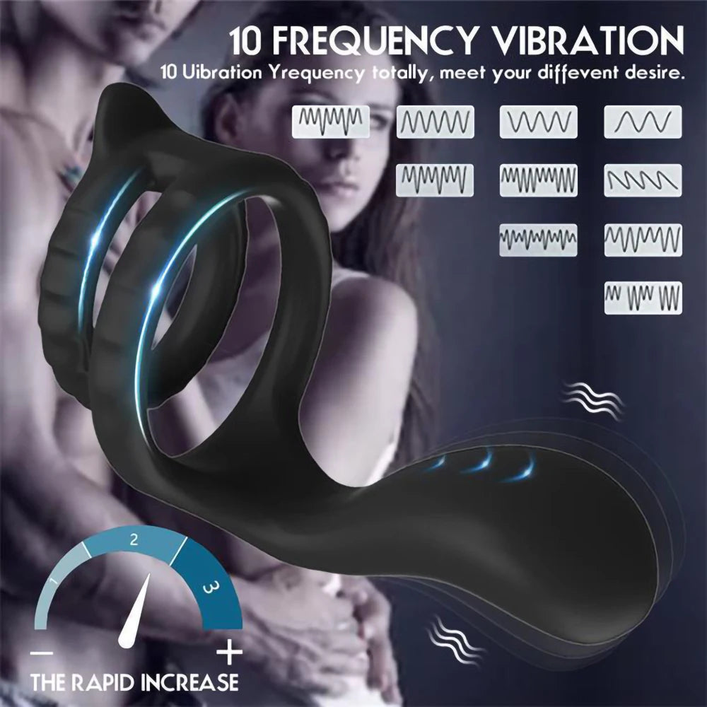 DuoPulse – Vibrating Silicone Penis Ring with 10 Intense Vibration Modes - SizzleFox