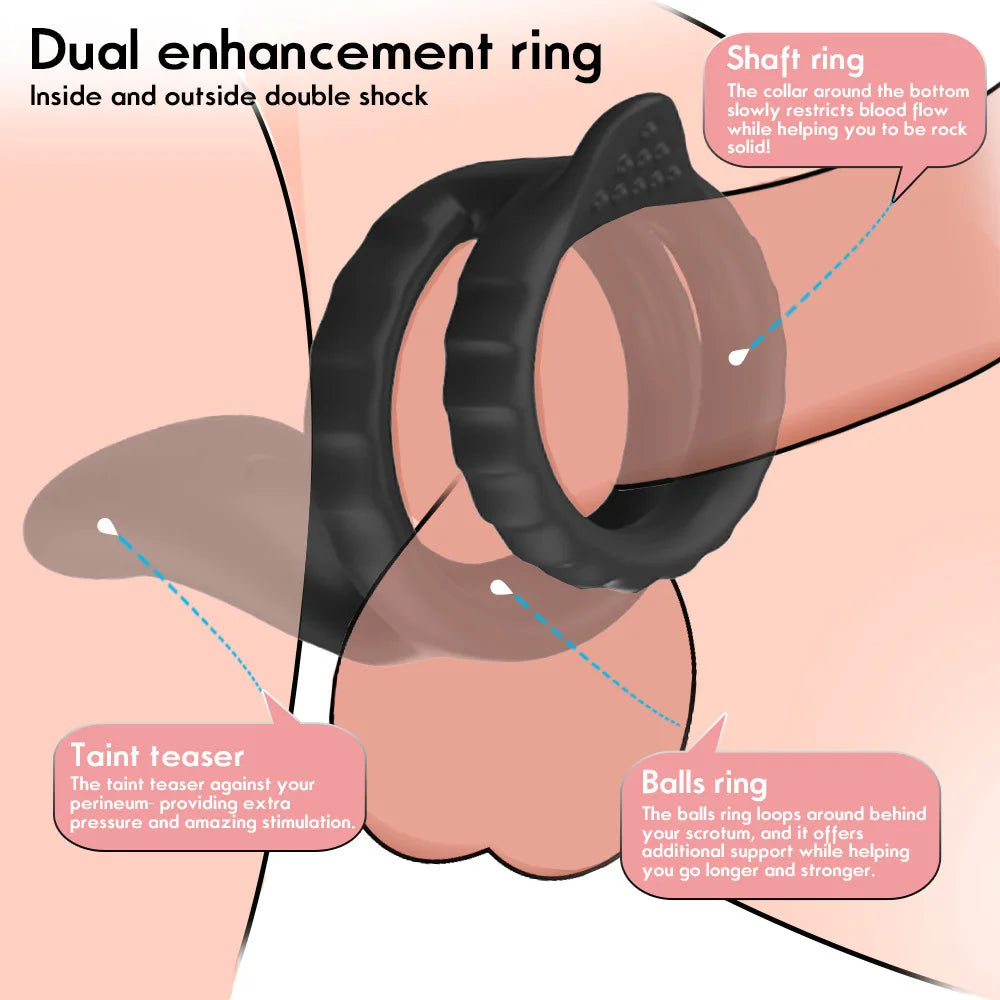 DuoPulse – Vibrating Silicone Penis Ring with 10 Intense Vibration Modes - SizzleFox