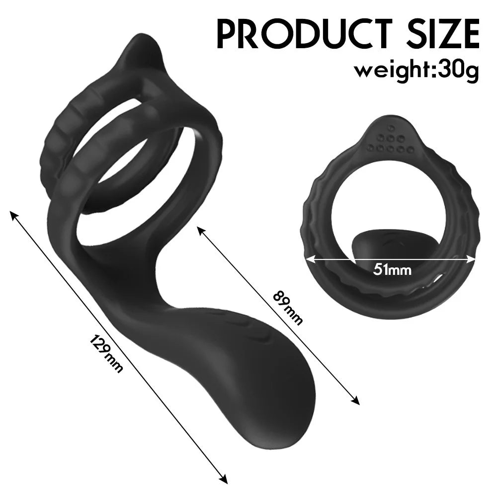 DuoPulse – Vibrating Silicone Penis Ring with 10 Intense Vibration Modes - SizzleFox