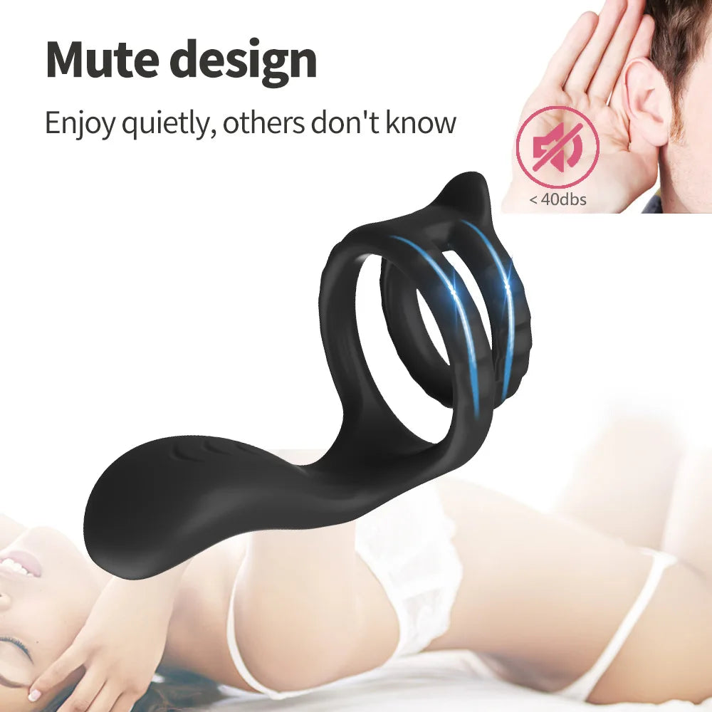 DuoPulse – Vibrating Silicone Penis Ring with 10 Intense Vibration Modes - SizzleFox