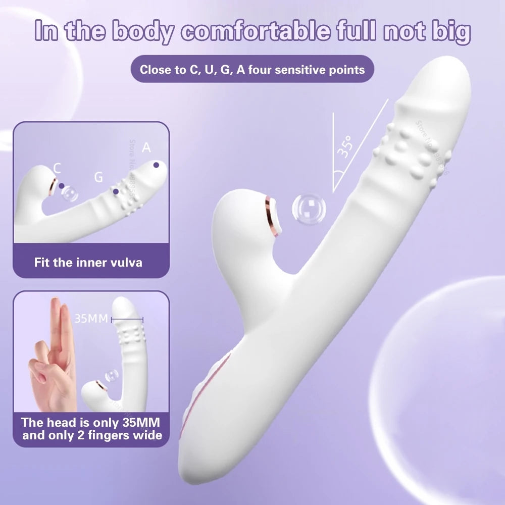 Intense Pleasure Vibrator - Thrusting, Clit-Licking, and G-Spot Spinning - SizzleFox