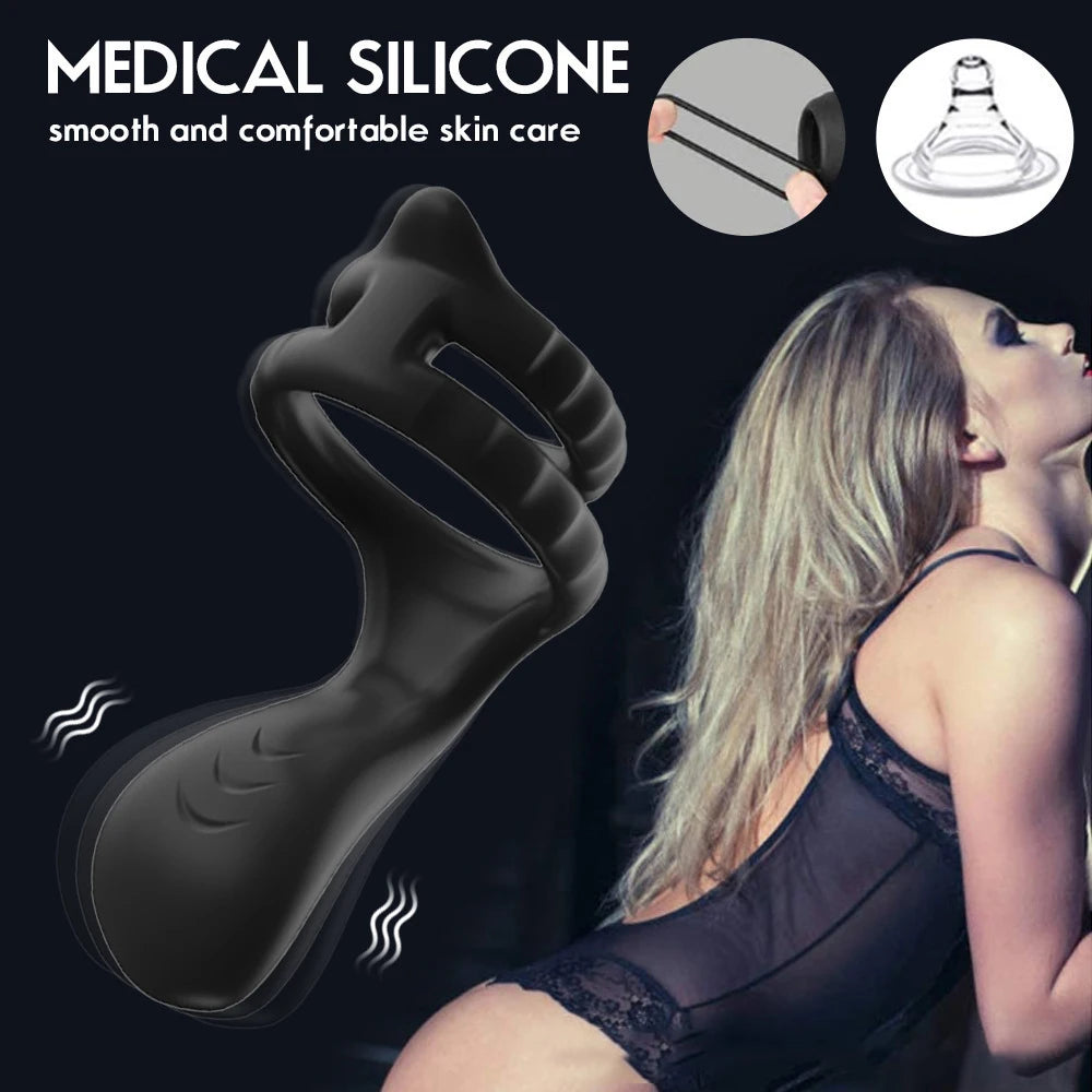 DuoPulse – Vibrating Silicone Penis Ring with 10 Intense Vibration Modes - SizzleFox