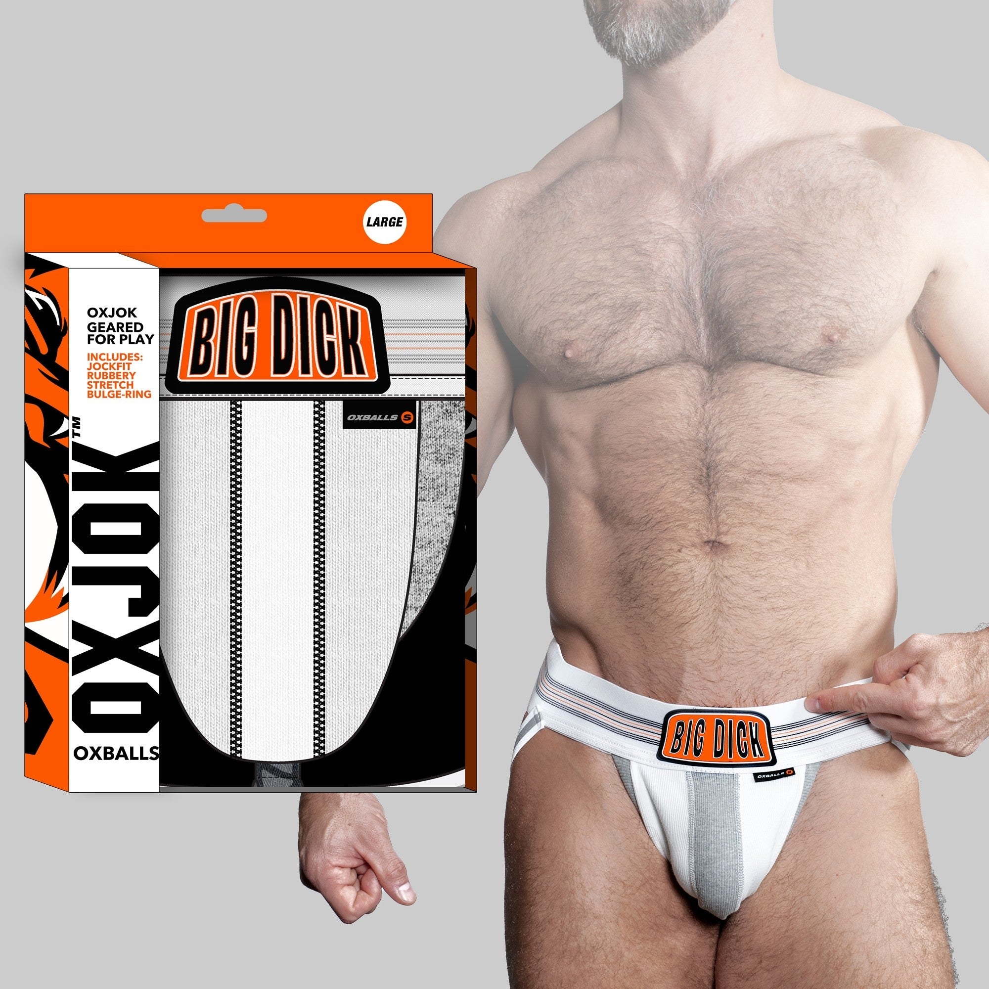 BULGER, the big pouch jock, WHITE SNOW, MEDIUM