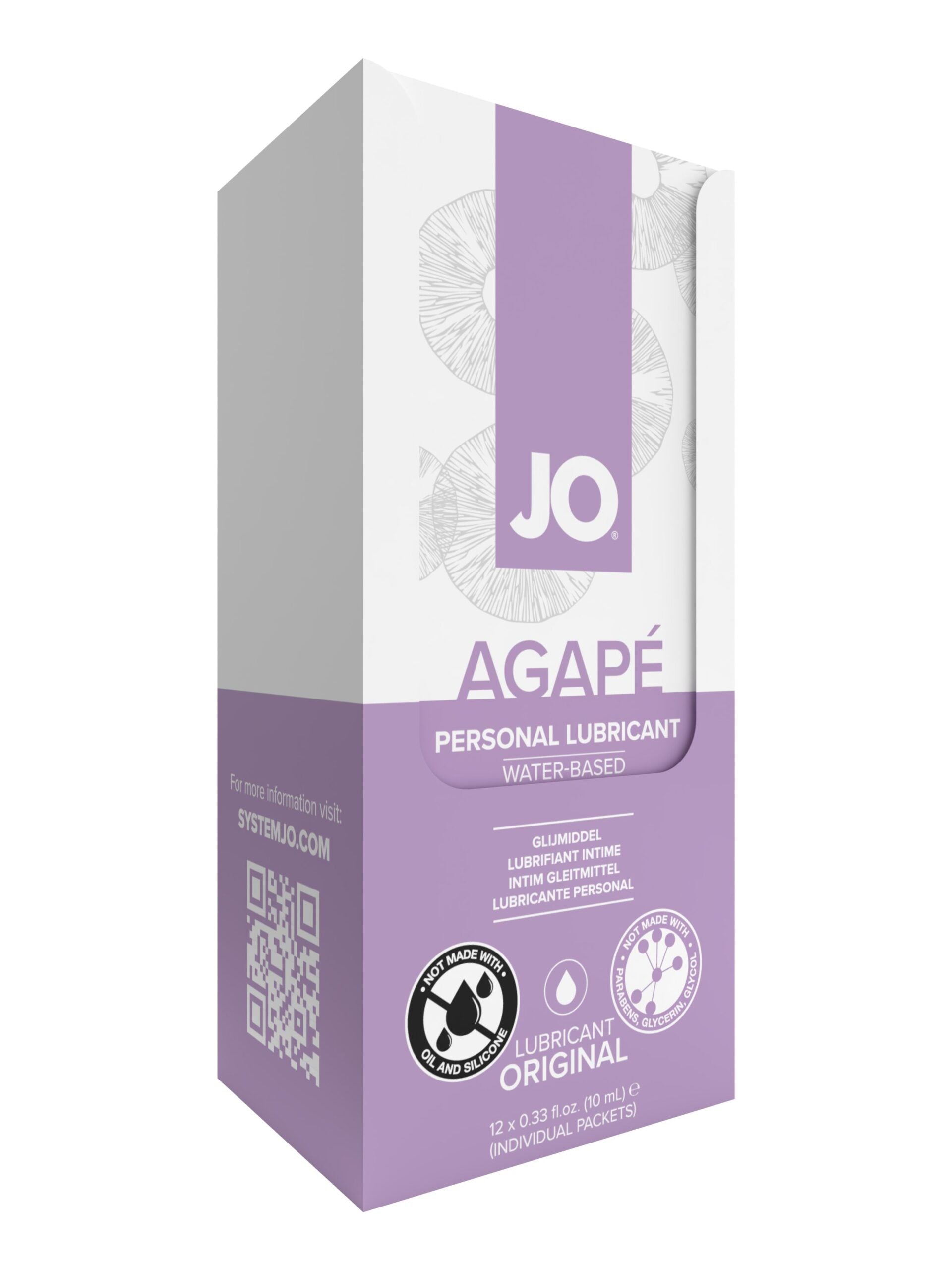 JO Agape Lubricant Foil Display Box 12 x 10mL