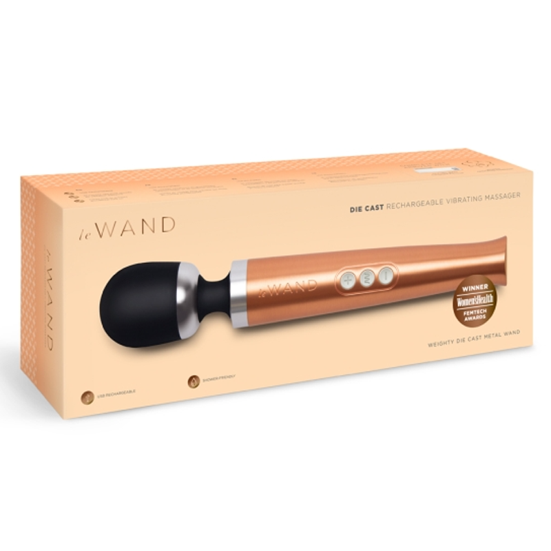 Die Cast Rechargeable Vibrating Massager - Rose Gold