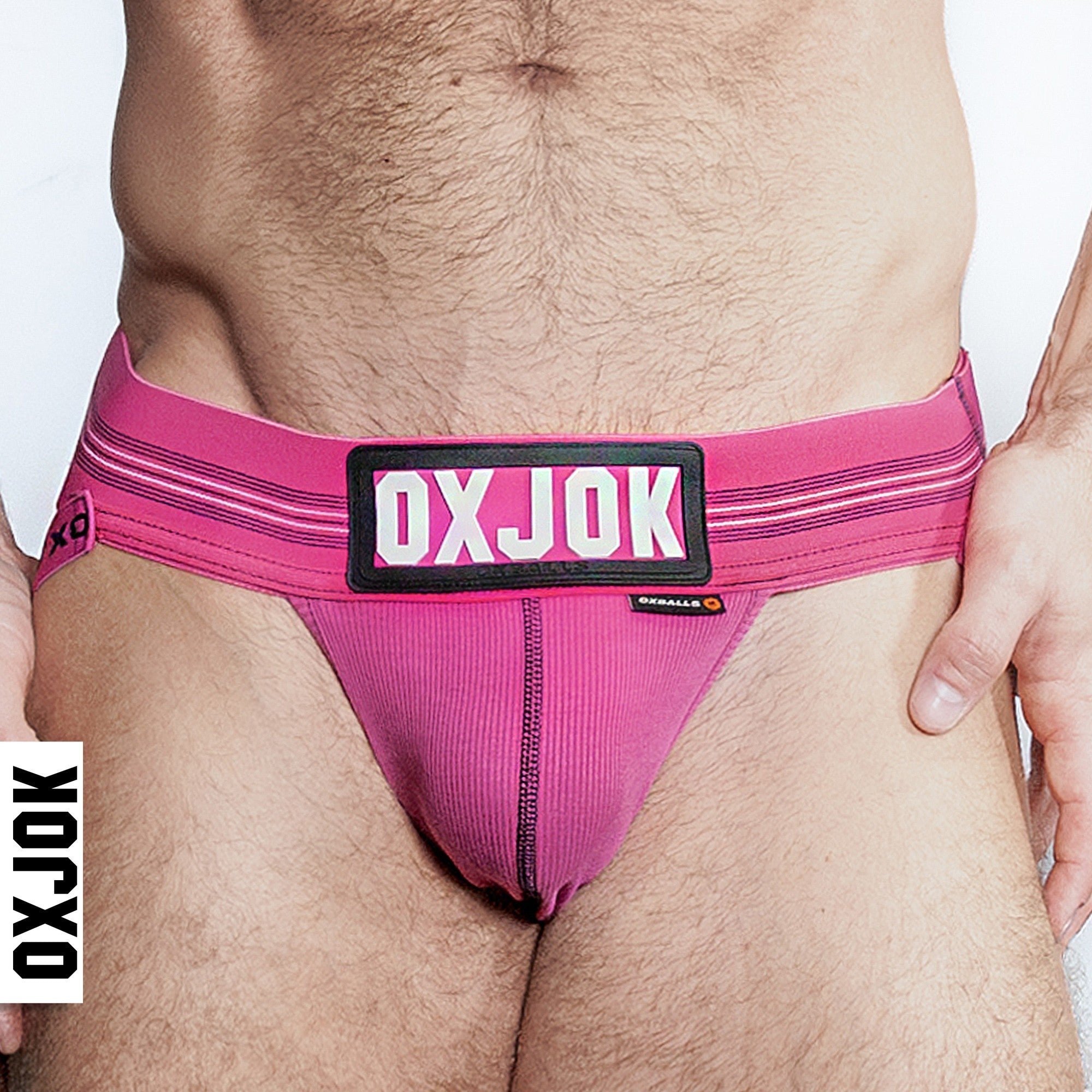 SLINGJOCK, upthrust slider-strap jock, PINK SKY, LARGE