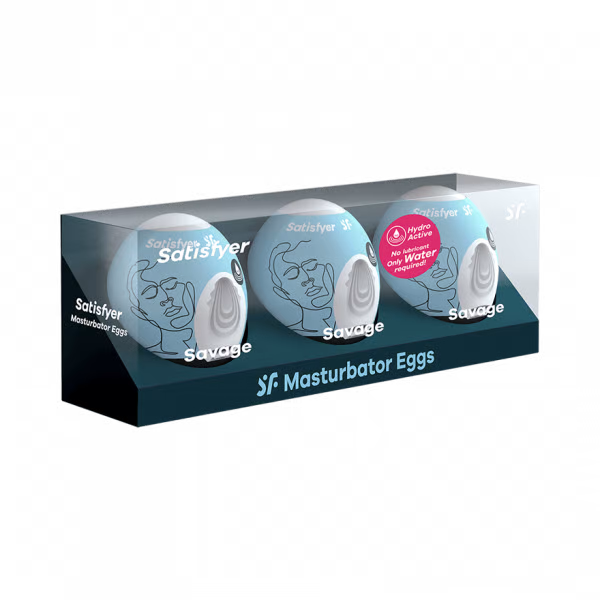 Masturbator Egg 3er Set (Savage) Light Blue